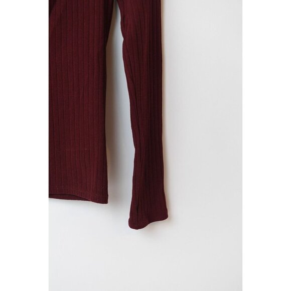 Madewell Long Sleeve Square Neck Baby Doll Top Sz 6 Burgundy Wine Color NEW - Picture 5 of 13
